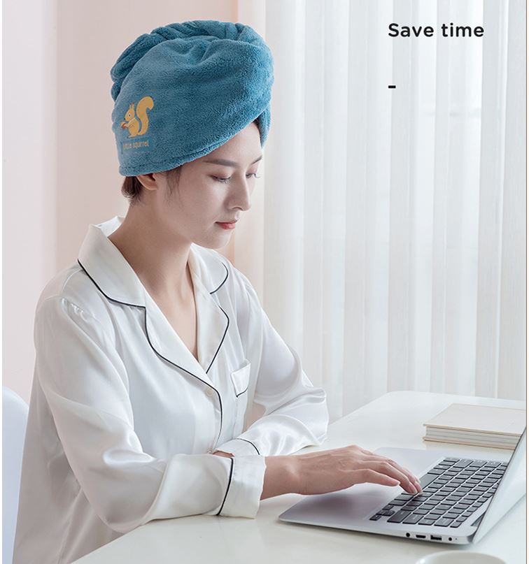 [FreeShipping] portable super absorbent hair towel with button closure