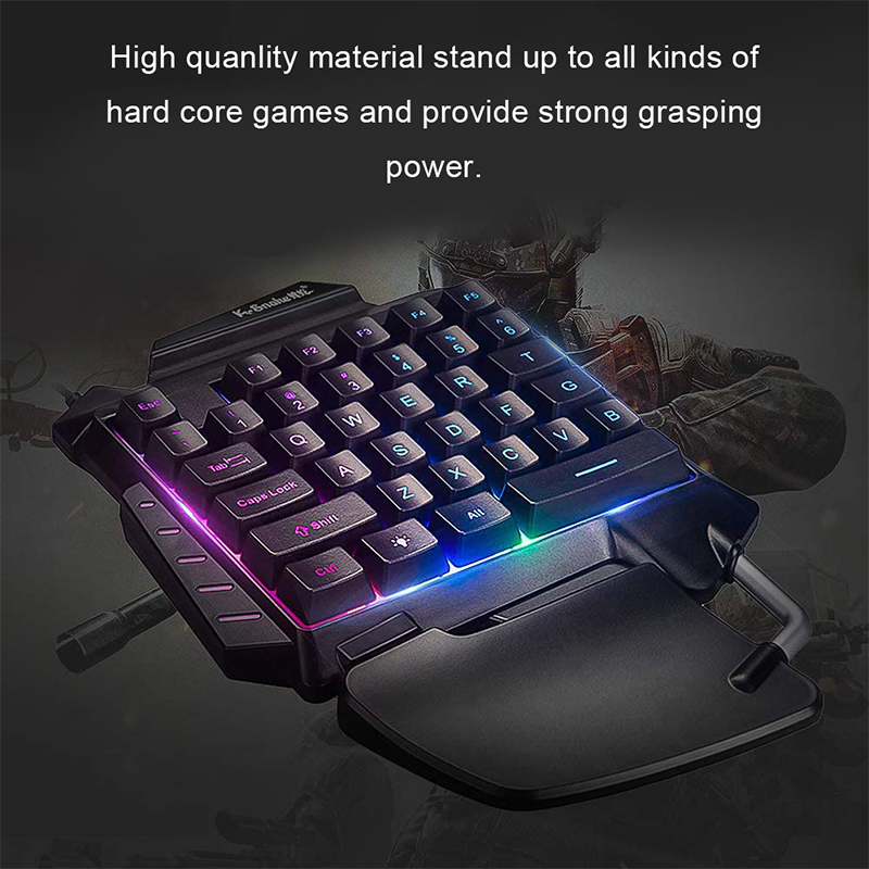 One-Handed Mechanical Gaming Keyboard RGB Backlit Portable Mini Gaming Keypad. 