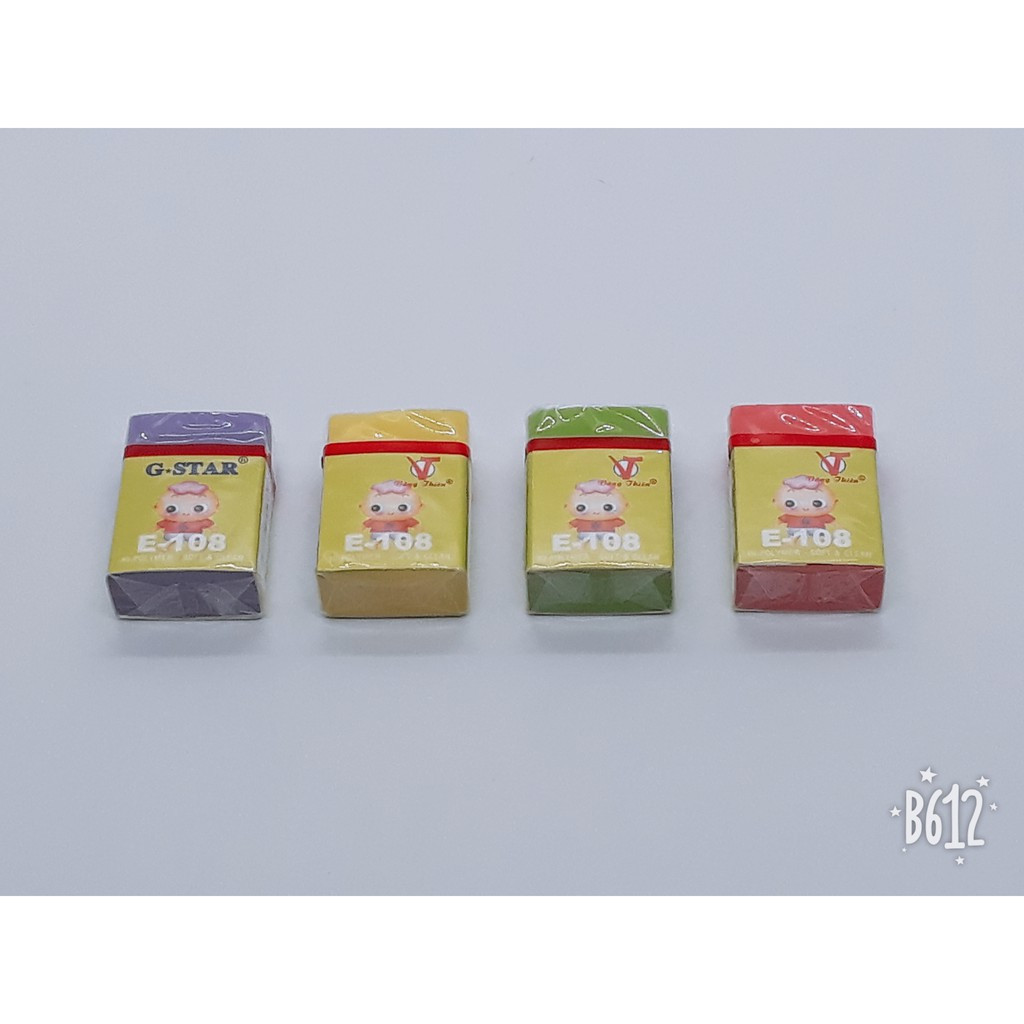 Combo 3 viên Gôm-Tẩy GSTAR Trắng-Đen-Màu E207 E108