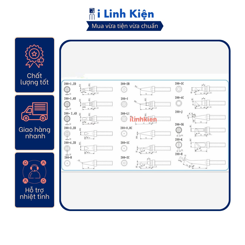 Mũi hàn 200-K dùng cho trạm hàn 203H/204H/205H