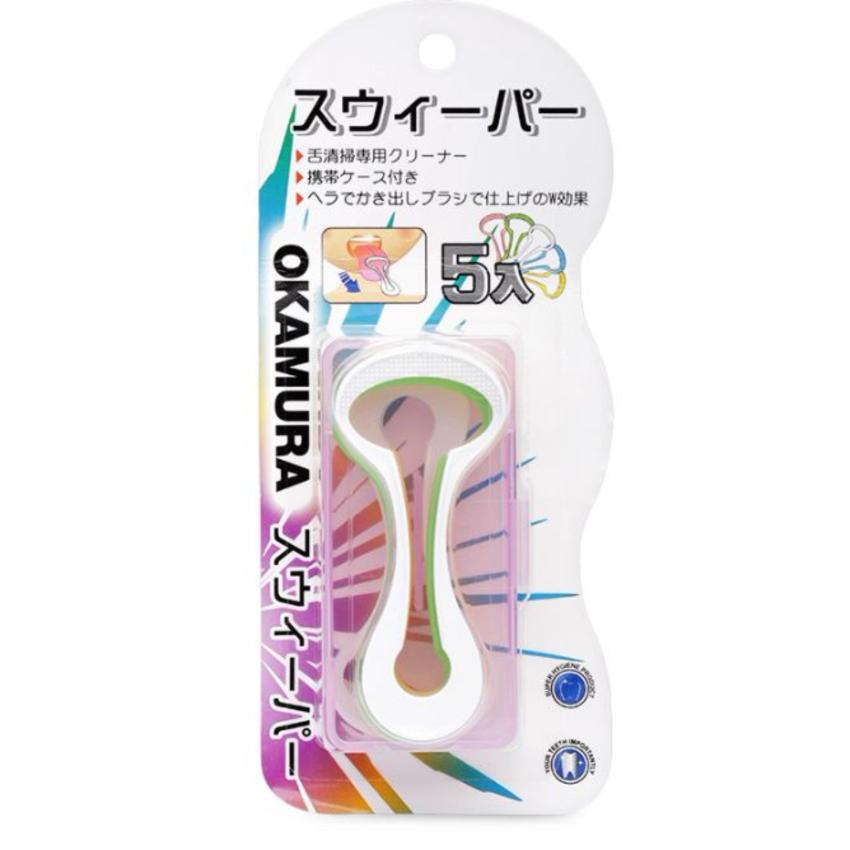 Dụng cụ cạo lưỡi cao cấp Okamura Nhật Bản (Vỉ 5 chiếc)