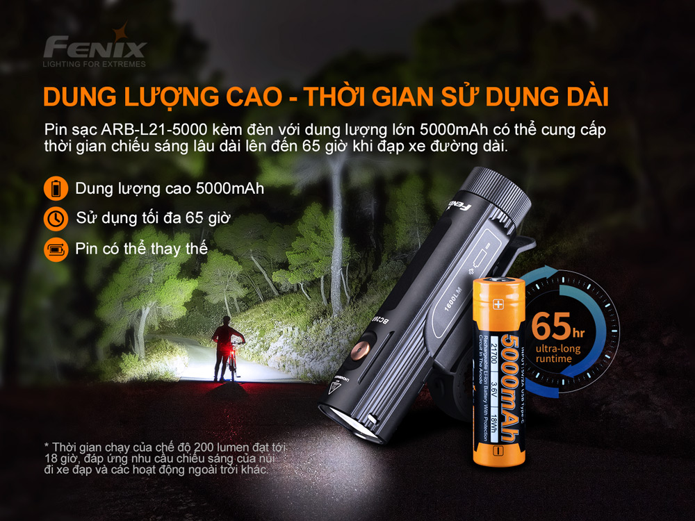 [ CHÍNH HÃNG ] Đèn Pin Xe Đạp Fenix BC26R - BẢO HÀNH 5 NĂM