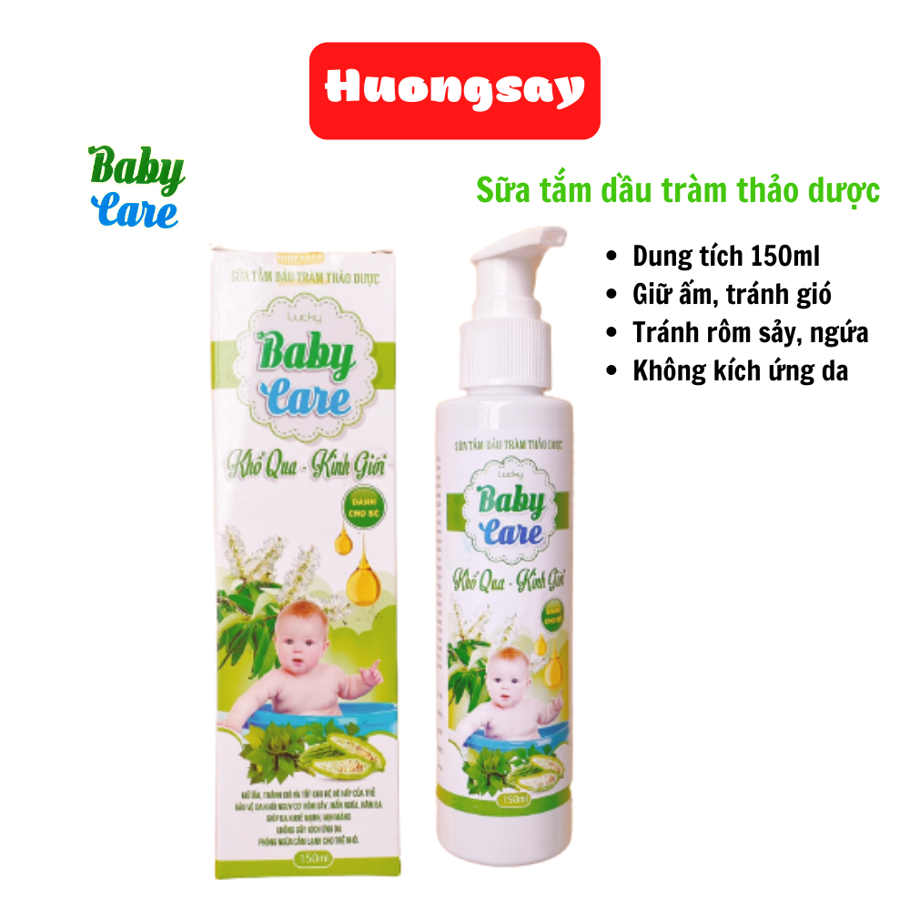 Sữa Tắm Dầu Tràm Baby Care kháng khuẩn và giữ ấm, tránh gió, sạch rôm sẩy, mẩn ngứa, hăm da-chai 150ml thumbnail