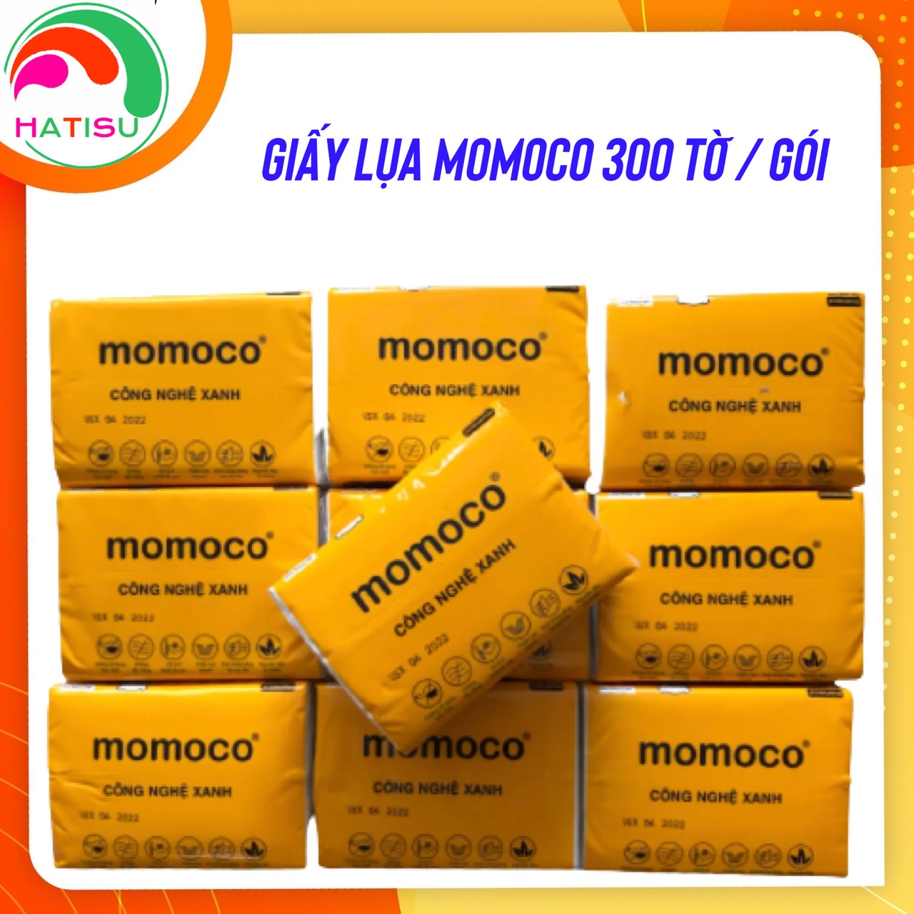 KHĂN GIẤY LỤA MOMOCO 300 TỜ/ GÓI HATISU