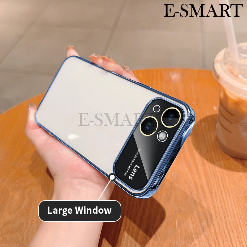 Phone Cases For Samsung Galaxy A05 Back Case Large Window View Soft TPU Electroplated Shell Anti-collision + Lens Protective Film for Samsung Galaxy A05 Phone Casing