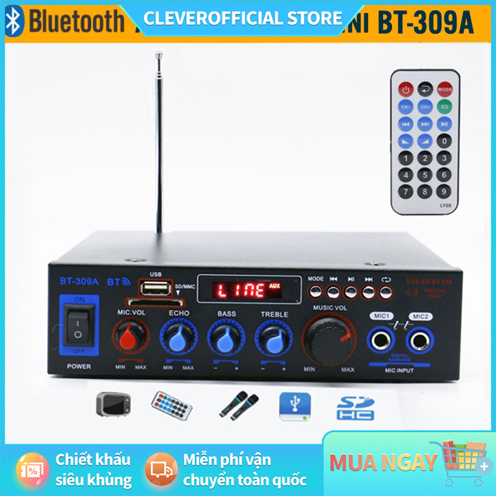 Âm ly bluetooth mini hát karaoke BT-309A Chất Lượng Cao