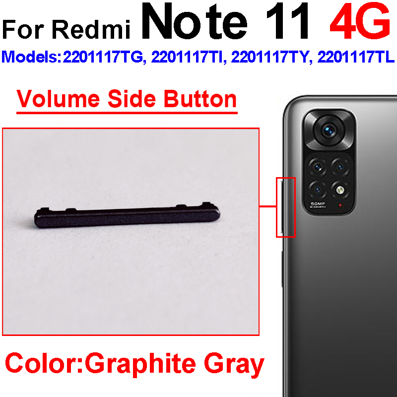 NEW%20%E3%80%90Unique%20features%E3%80%91Up/Down%20Volume%20Side%20key%20For%20Xiaomi%20Redmi%20Note%2011%2011S%20Pro%20Plus%204G%205G%20Volume%20Button%20Side%20Button%20Replacement%20Repair%20Spare%20Parts%20-%20Image%209