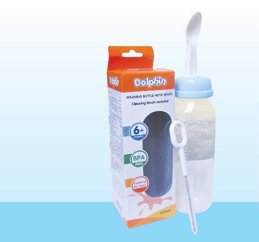 Bình Tập Ăn Dặm Nhựa PP Dolphin 120ml/ 240ml