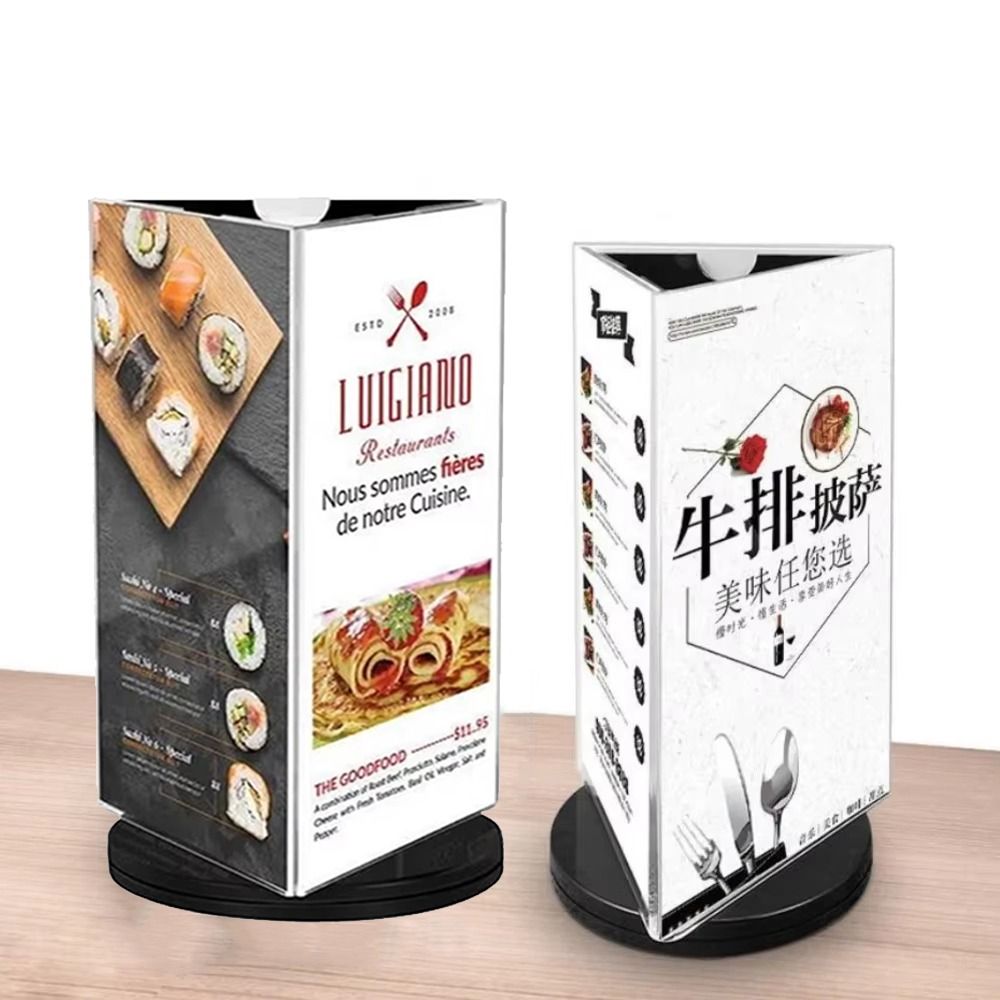 Durable 360 Degree Rotating Menu Sign Holder Smooth swivel Reusable ...