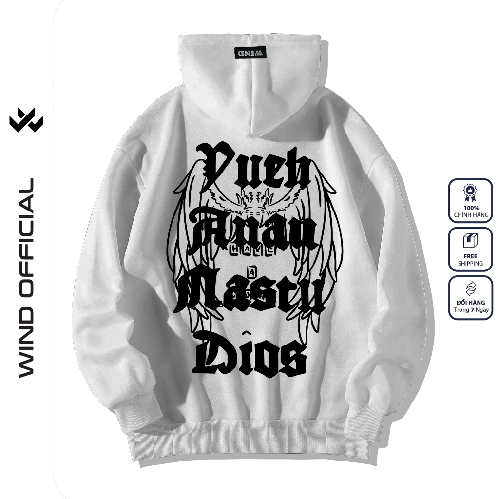 Áo hoodie unisex form rộng WIND WING bản Premium nỉ ngoại nam nữ oversize