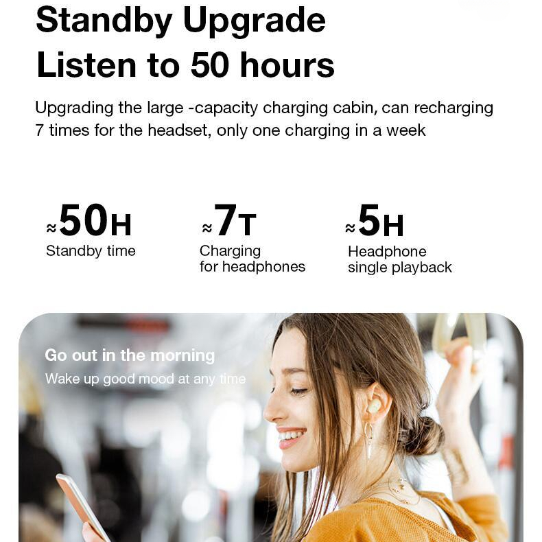Wireless Earbuds 8H Continuous Playtime Bluetooth Ear Buds, IPX5 Waterproof Stereo Sound Bluetooth Wireless Headphones with Microphone and Charging Case with 40H Playtime Capacity for Android iOS