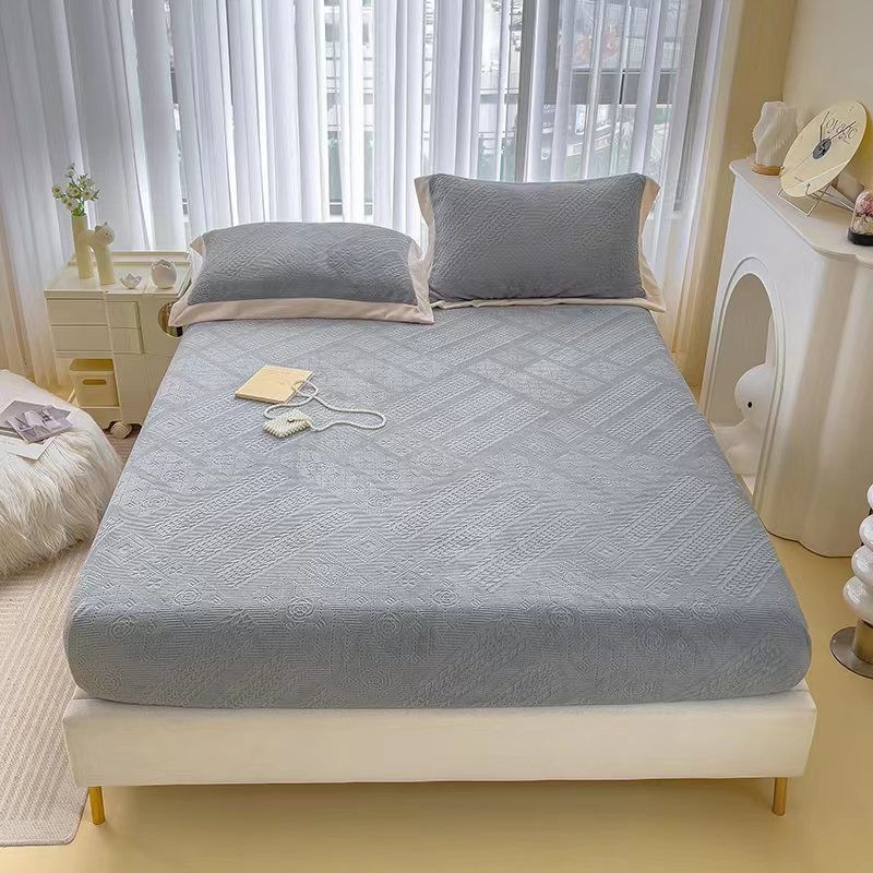 Sét Ga Gối Nỉ Nhung Sữa Nhập Khẩu Cao Cấp