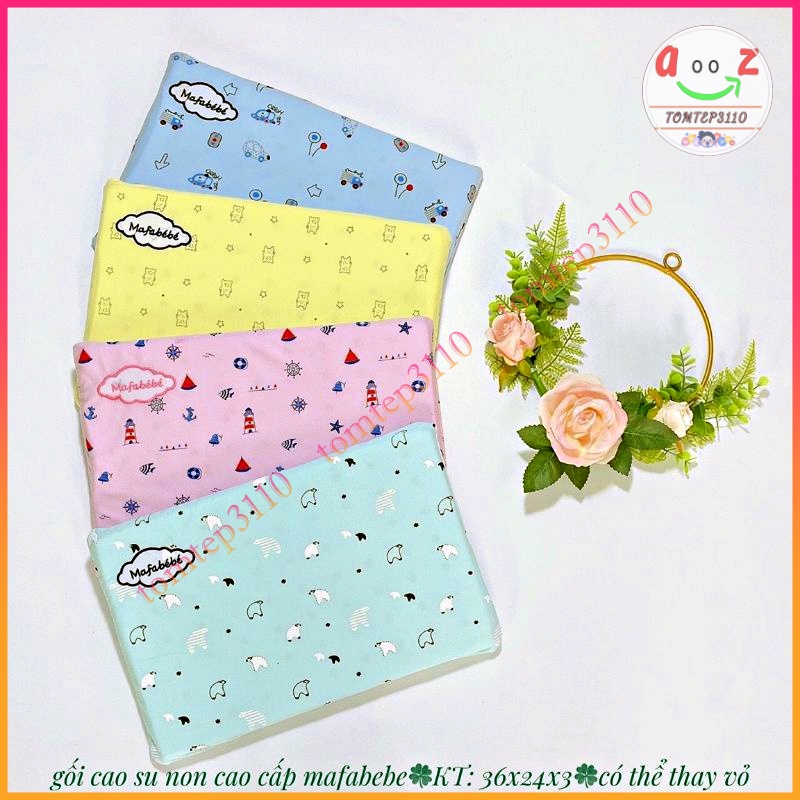 Gối cao su non mafabebe cho bé freeship gối cao su chống lõm đầu