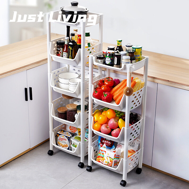 JustLiving Giá Đựng Rau Củ Nhà Bếp Nhiều Tầng Giỏ Đựng Đồ Đặt Sàn Giỏ Đựng Rau Củ Quả Gia Dụng Kệ Đựng Đồ Chơi Giá Đựng Đồ Phòng Tắm