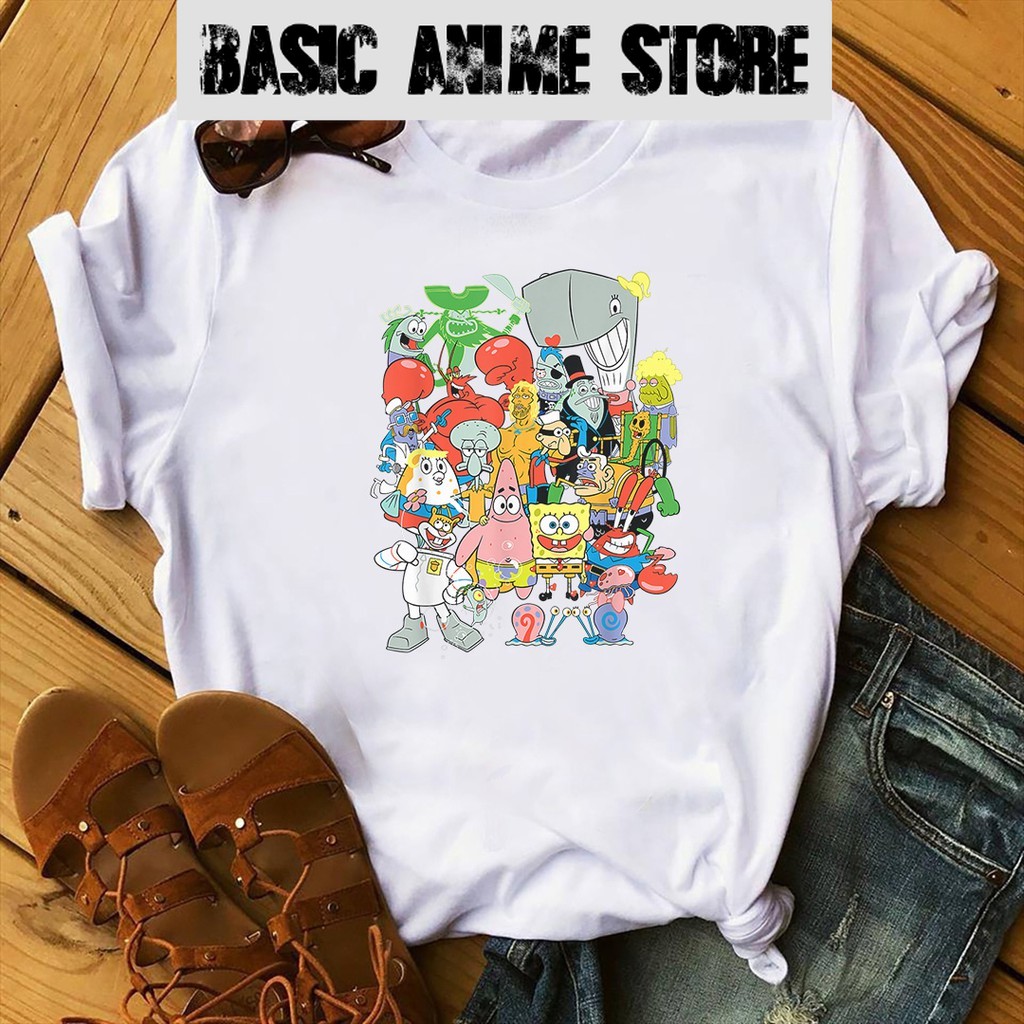 Áo phông unisex Spongebob - Áo thun in hình bọt biển tinh nghịch