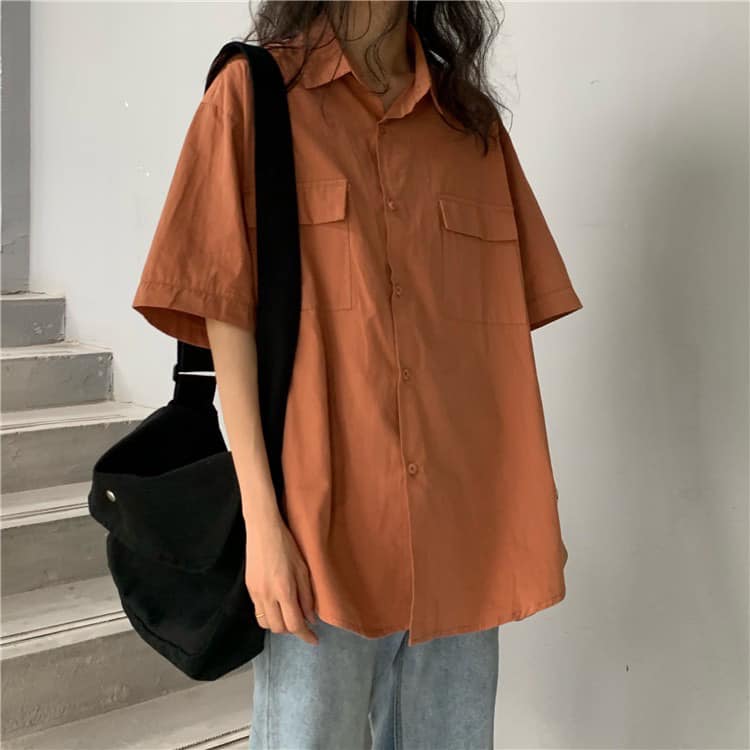 ÁO sơ mi nữ tay ngắn Form rộng Áo sơ mi nữ ngắn tay thời trang hot treen Hàn Quốc BESTHOME