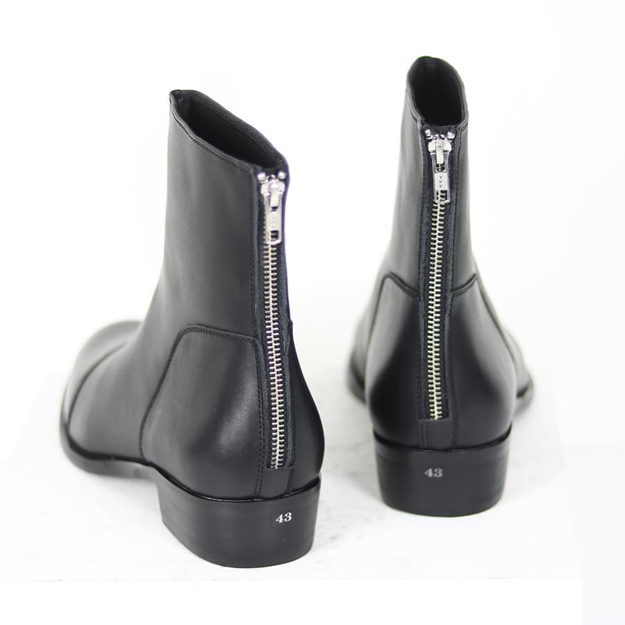 (zip gót)Bốt nam cao cổ kéo khóa đế phíp gỗ cao 5cm