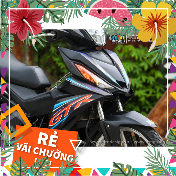 Tem rời GTR cam - xanh dán Winner V1 đen