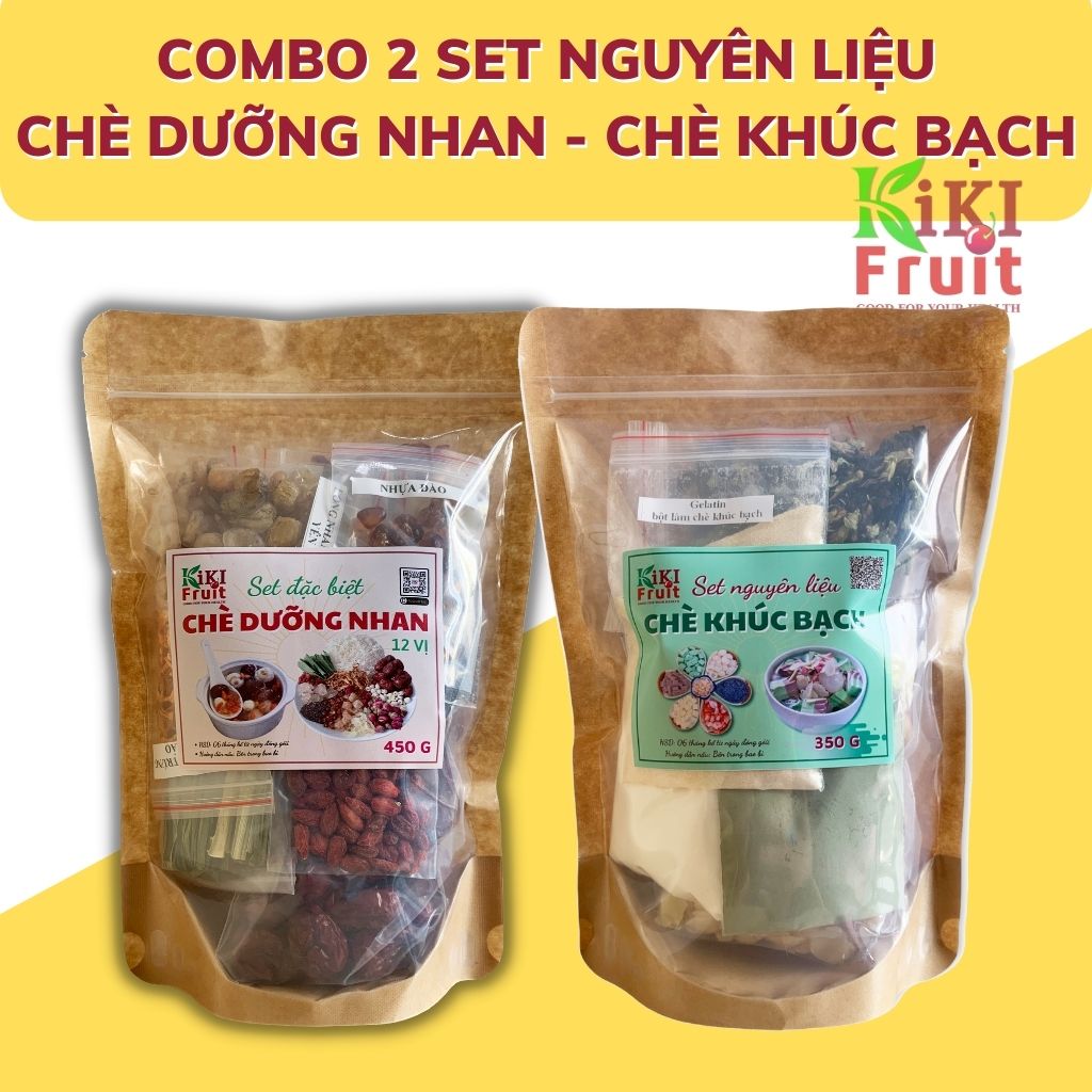Combo 2 Set Chè Ngon, Chè Khúc Bạch Chè Dưỡng Nhan - KiKi Fruit