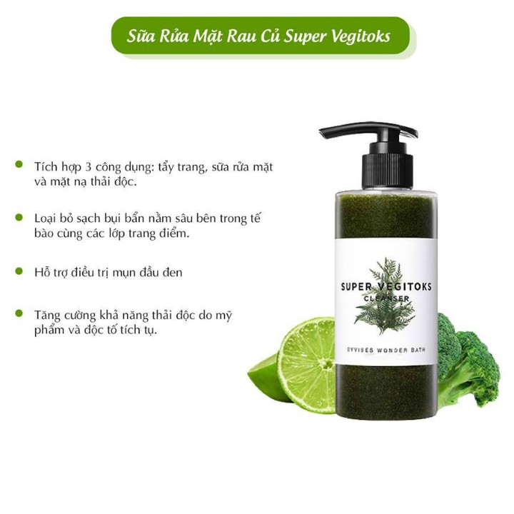 Sửa Rửa Mặt Rau Củ Quả Thải độc 3in1 Super Vegitoks