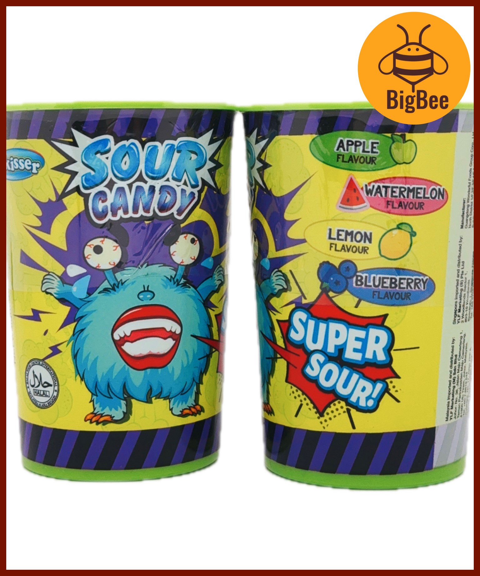 Skisser Brain Shock Sour Candy - 48g Super Sour Candy (Halal