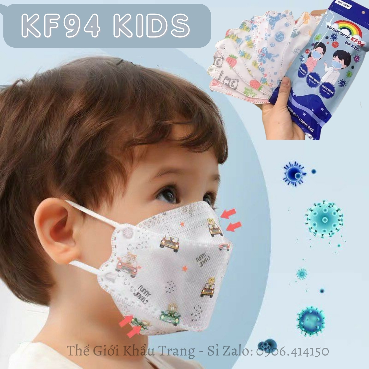 khẩu trang KF94 dành cho trẻ em