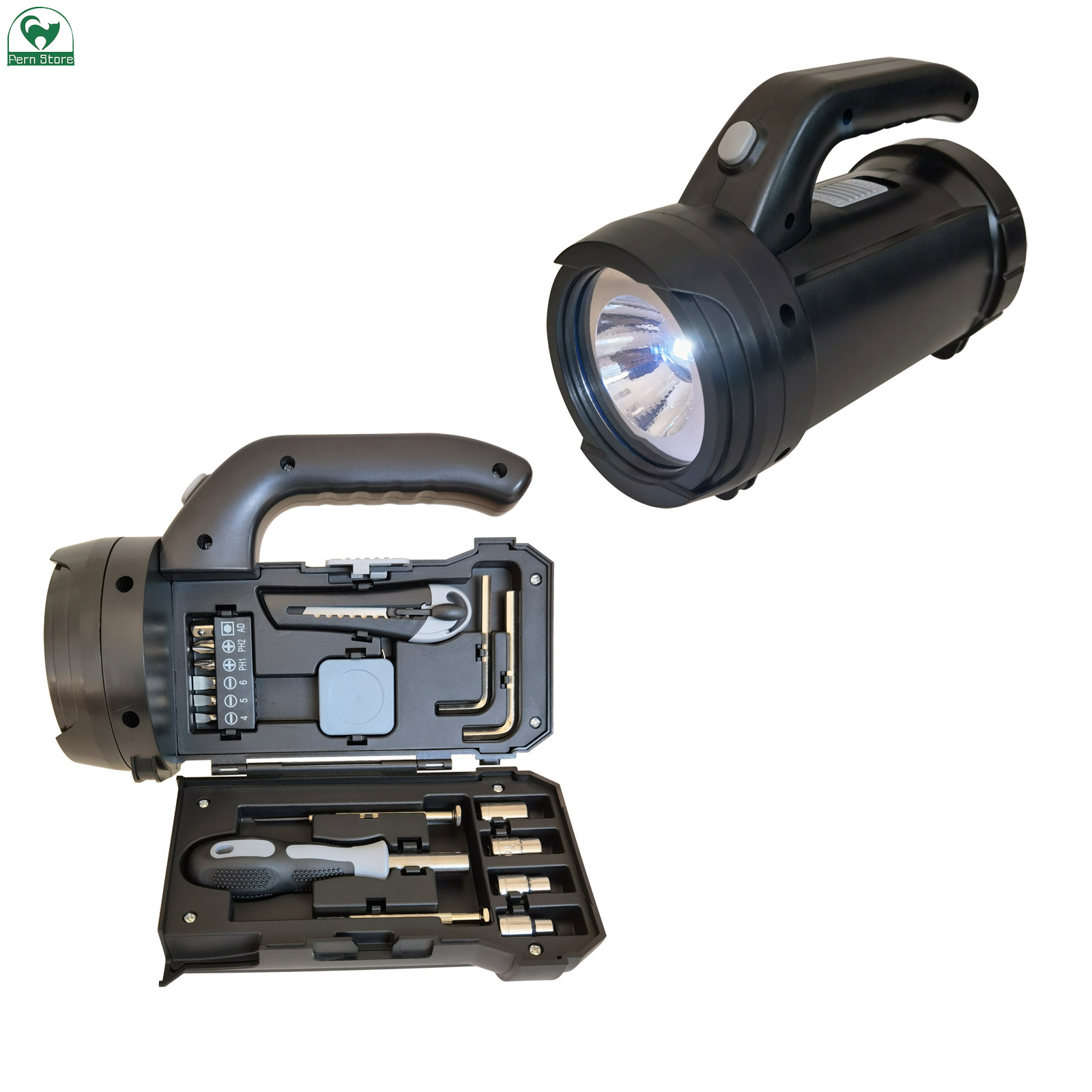 Outdoor home work lighting with flashlight tool set, hand-held lamp hardware tool set,portable