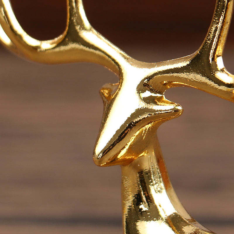 Elk Deer Statue Nordic Christmas Reindeer Art Figurine Vintage Golden ...