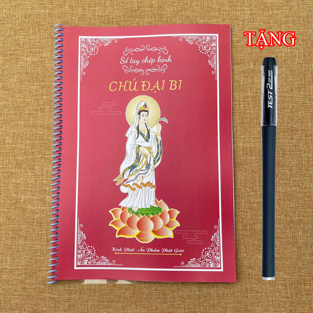 Tặng viết - sổ tay chép kinh chữ in mờ chú đại bi rẻ a5 - chepdaibi