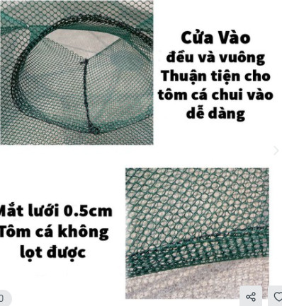 Combo 2 Lồng Bát Quái Tặng 2 Gói Mồi, Lồng Bắt Cá Tôm Lươn Trạch -