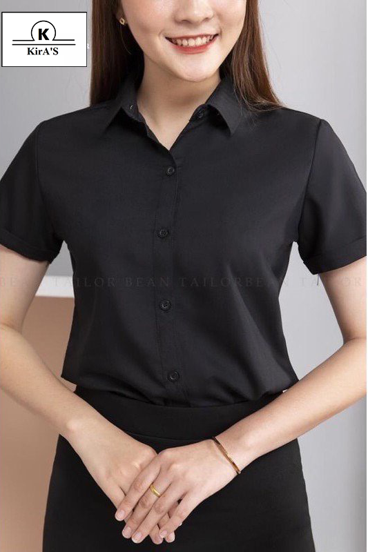 ÁO SƠ MI NỮ NGẮN TAY CÔNG SỞ BASIC TRẺ TRUNG CHẤT LIỆU MỀM MỊN ÍT NHĂN AM99
