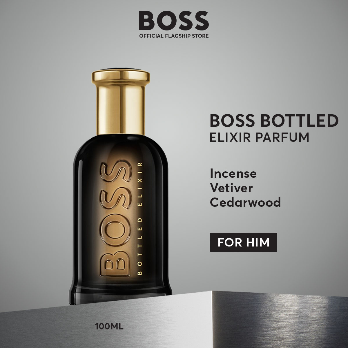 BOSS Bottled Elixir Parfum for Men 50ml | 100ml - Incense, Vetiver