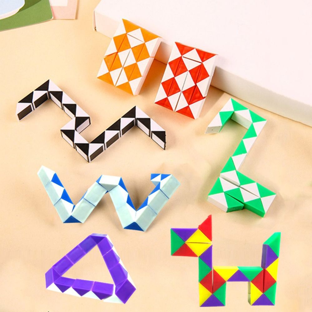 Snake Ruler Puzzle Cube Puzzle Folding Snake Cube Transformable Cube Special Shape 24 ...