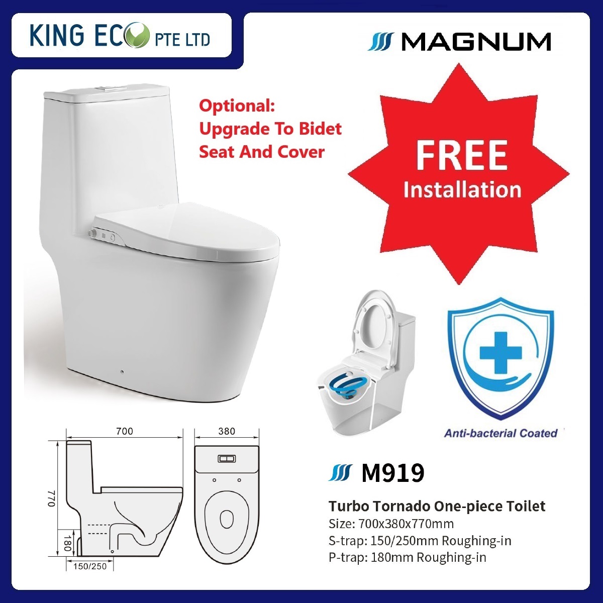 NEW Magnum M919 variant Anti-bacterial coating Rim-Free Turbo