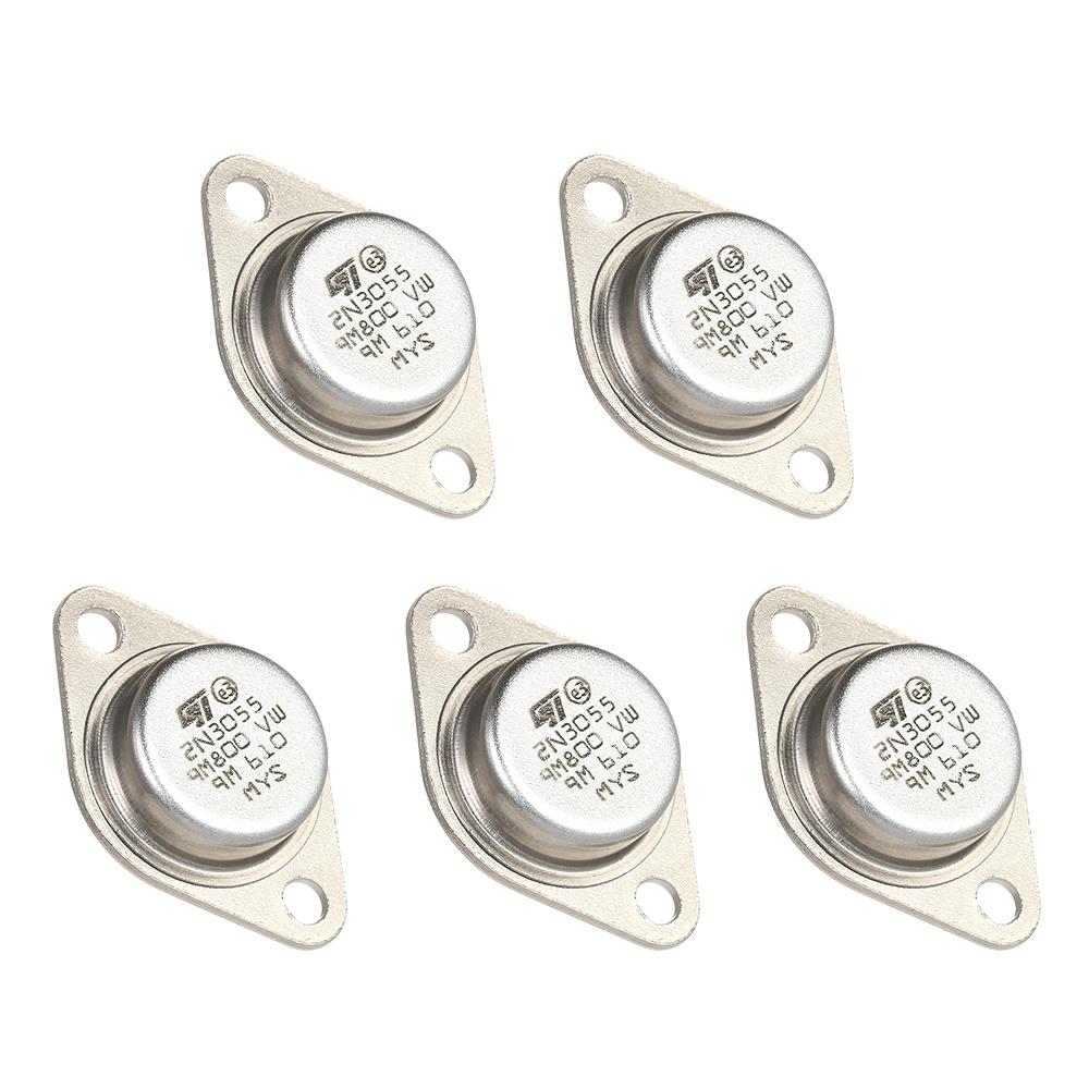 5pcs high quality 2n3055 power transistors npn to-3 metal case 15a/60v set of 5 transistors
