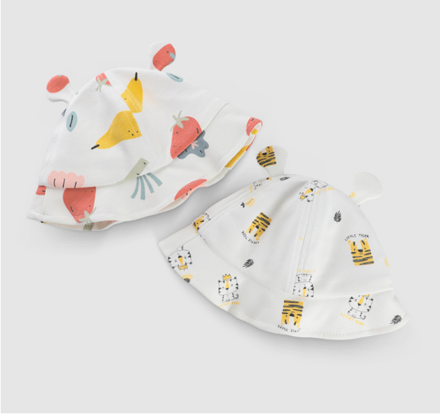 Mũ vành cotton mềm cho em bé từ 3 tháng
