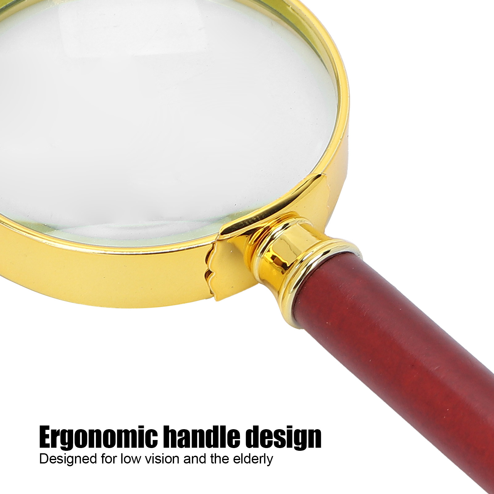 [Fancytoy] 10X Handheld Magnifying Glass Reading Magnifier With Wooden Handle