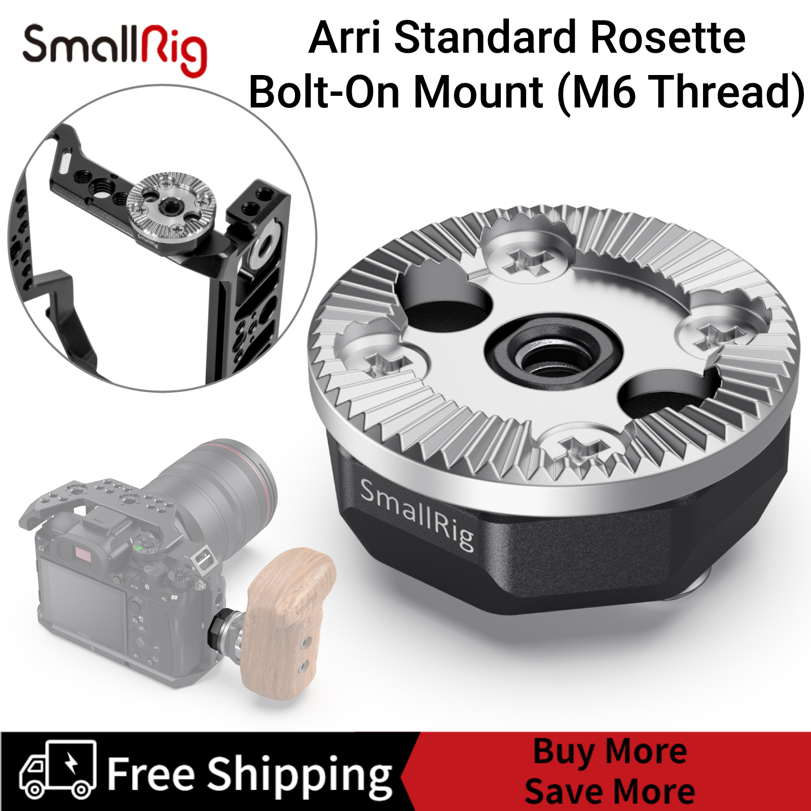 SmallRig Arri Standard Rosette Bolt-On Mount (M6 Thread) SAP2804