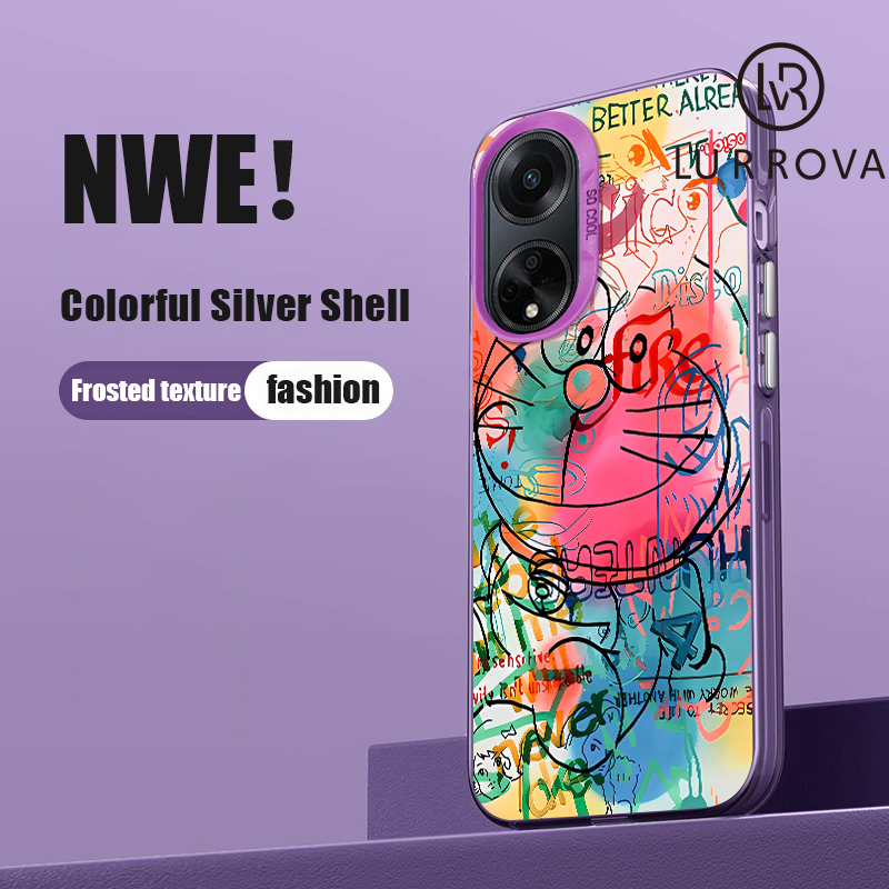 Case OPPO A98 5G Graffiti Monkey Graffiti Doraemon Graffiti Panda Graffiti Astronaut Graffiti Black Cat Colorful cartoon mobile phone case