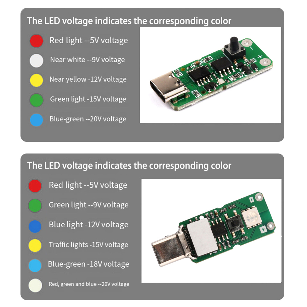 diymore Loại-C USB-C pd2.0 3.0 để USB điện một chiều mồi nhử sạc nhanh kích hoạt thăm dò ý kiến mô-đun sạc