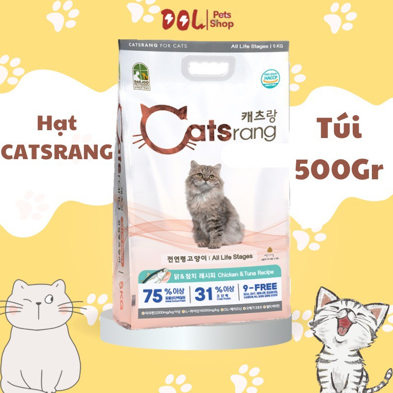 Thức Ăn Hạt Catsrang Cho Mèo Mọi Lứa Tuổi - Túi 500gr