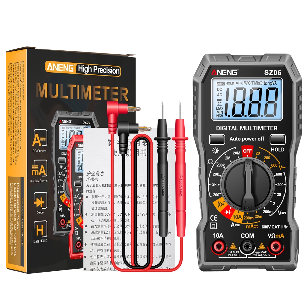 ANENG Pocket Digital Multimeter Ammeter Voltage Ohm Tester Meter