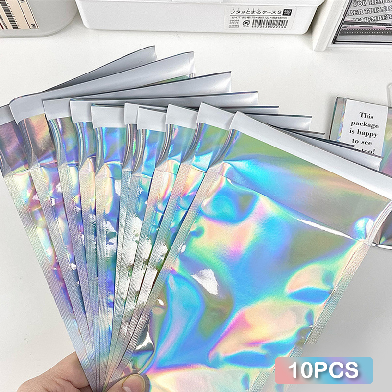 10Pcs%20Holographic%20Rainbow%20Flat%20Foil%20Mailing%20Envelope%20Resealable%20Smell%20Proof%20Bags%20Self%20Adhesive%20Bags%20for%20Courier%20Storage%20Gift%20Package%20TAOPA%20-%20Image%205