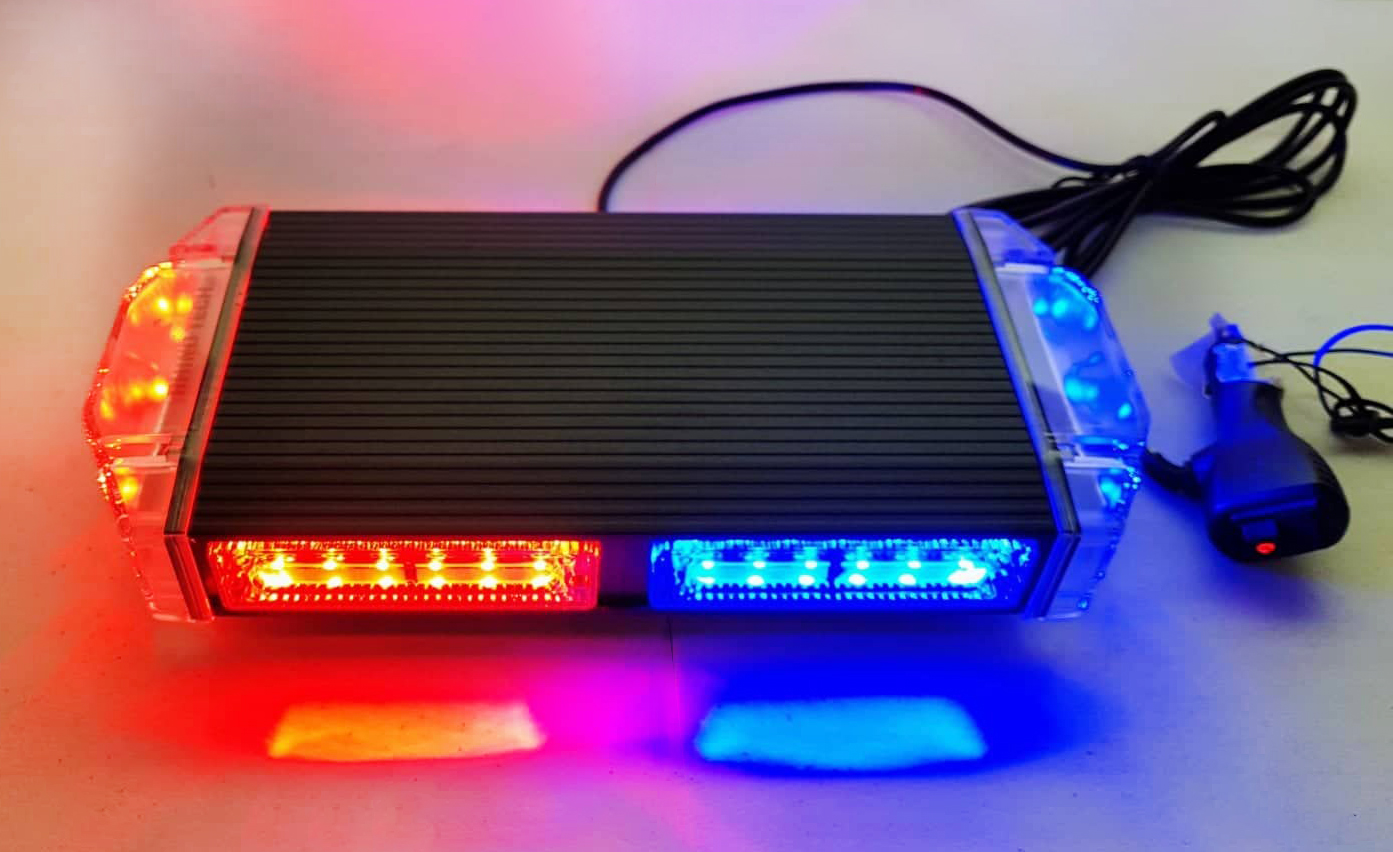 Universal Red and Blue Car Roof Light Strobe Light with Rubber Suction