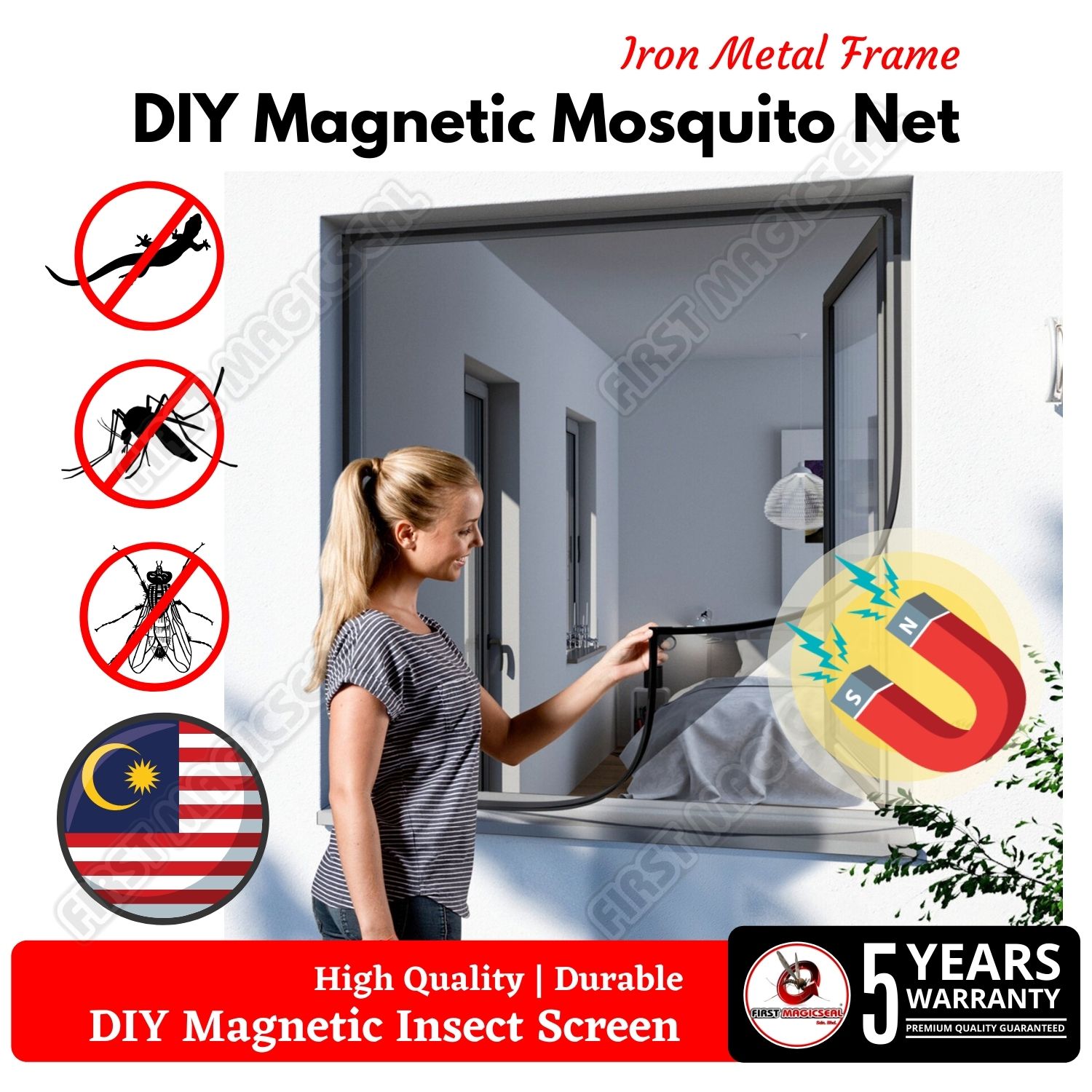 1stMagicSeal DIY Mosquito Net (For Iron Metal Frame) Insect