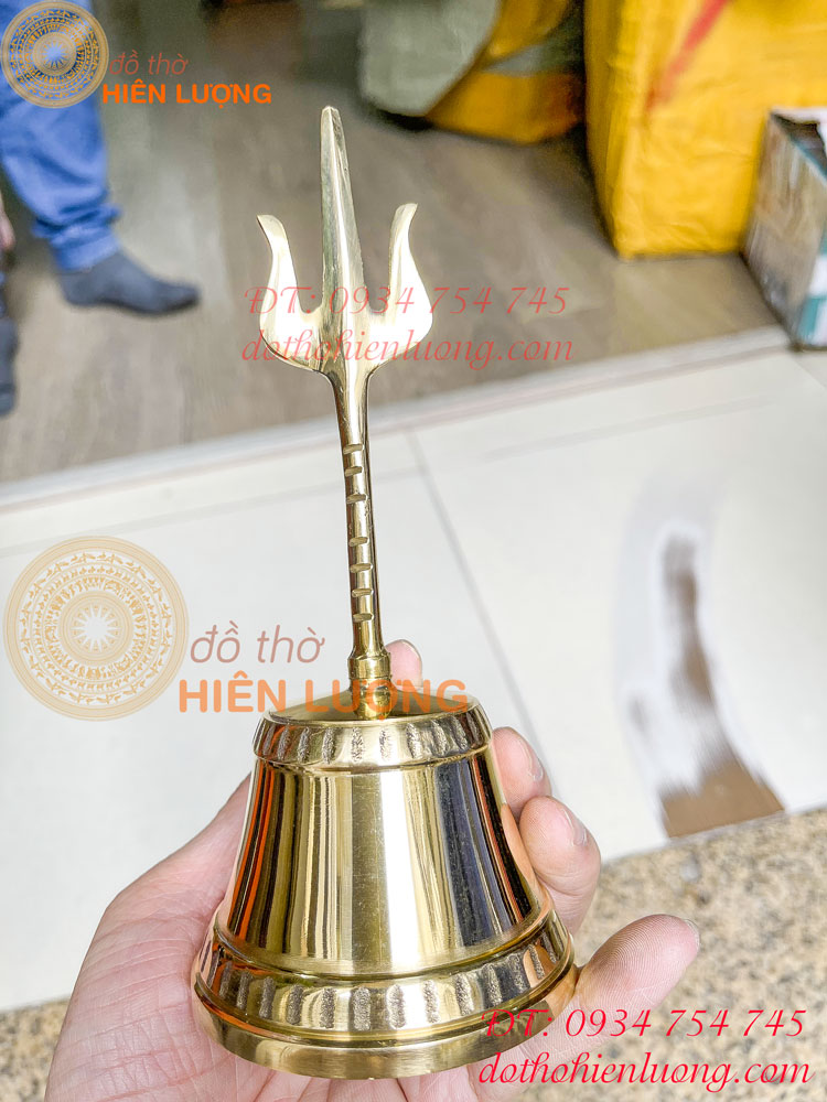 Chuông lắc cầm tay bằng đồng cao 18cm, đường kính 8cm