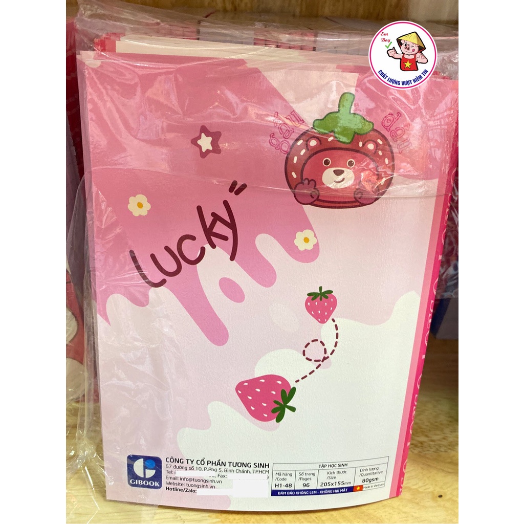 Tập học sinh gấu dâu lotso h1-48 caro - 10 quyển tặng 1 quyển