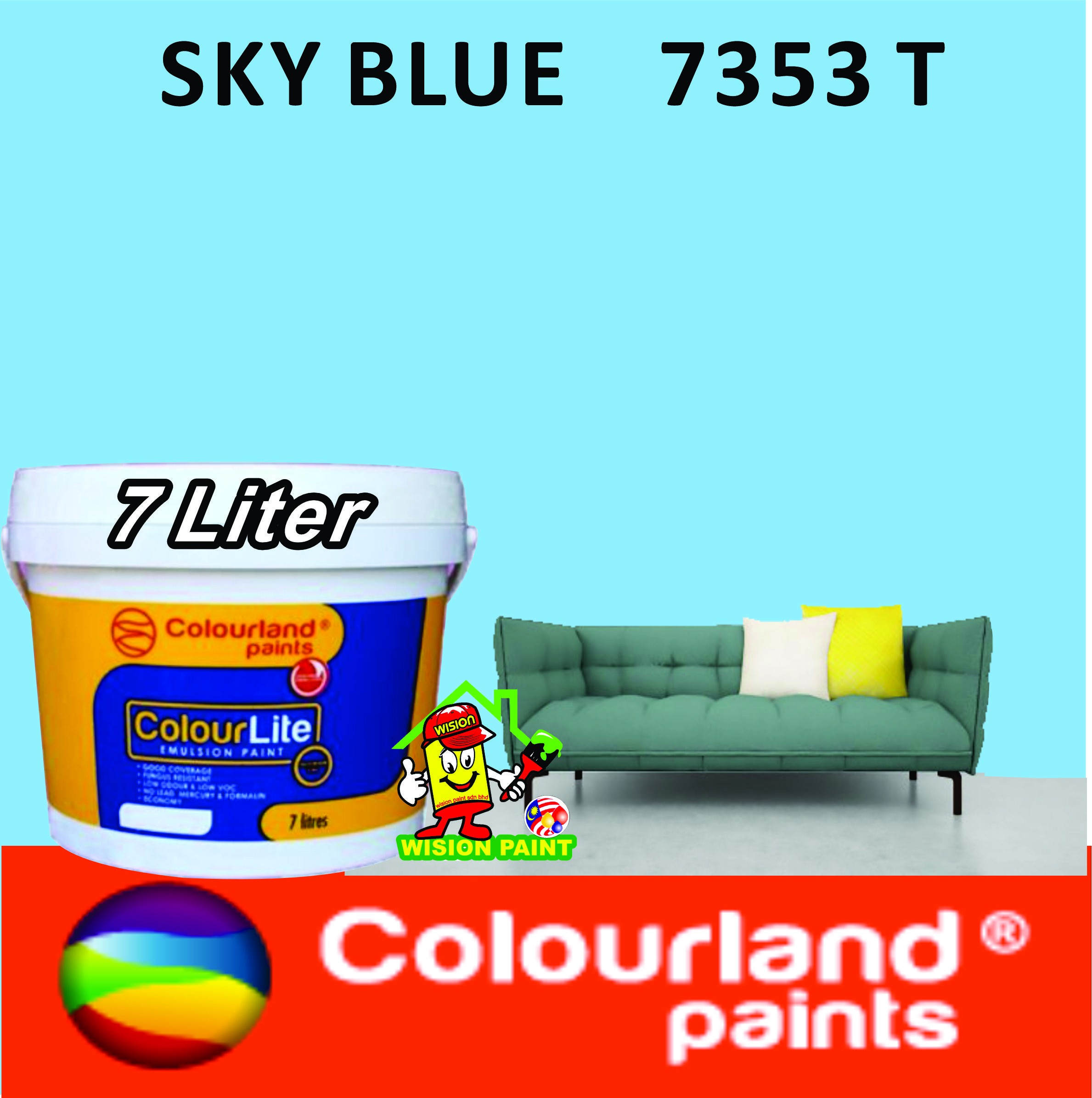 7353T SKY BLUE ( 7 LITRE COLOURLITE ) COLOURLAND COLOURLITE EMULSION