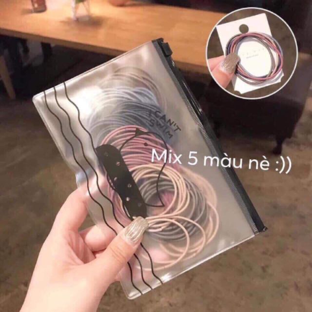[HCM][Kèm Túi Zip] Túi thun (chun) cột tóc nhiều màu Thun Buộc Tóc