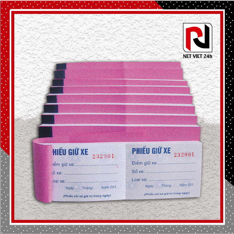 [HCM][Giá Rẻ] Phiếu Giữ Xe Có Hình Hoa Văn Cùi Vé Giữ Xe (1 Xấp = 10 Cuốn)